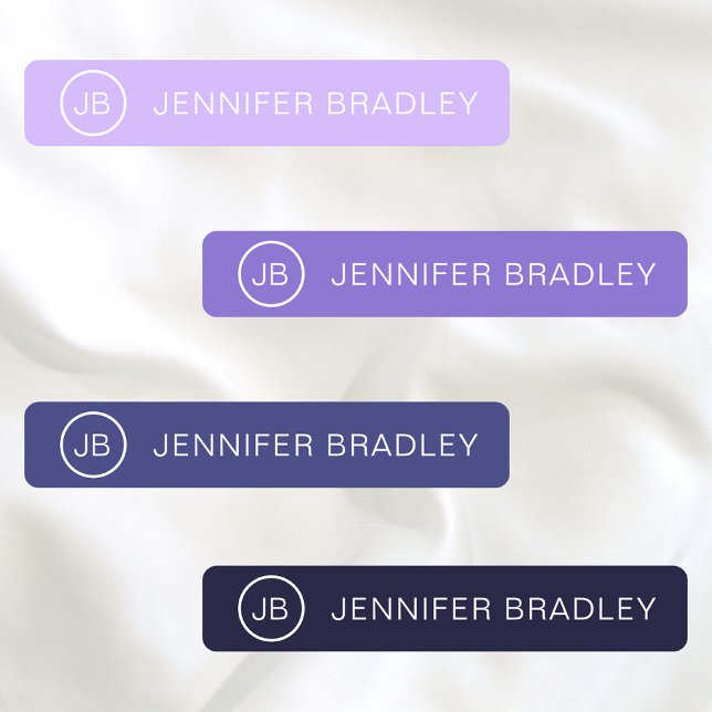 Étiquette Personnalisée Monogramme Lilas Violet (Créateur téléchargé)