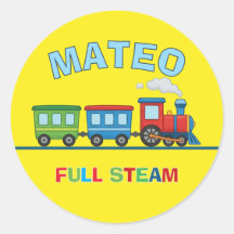 Étiquette personnalisée pour enfant avec train