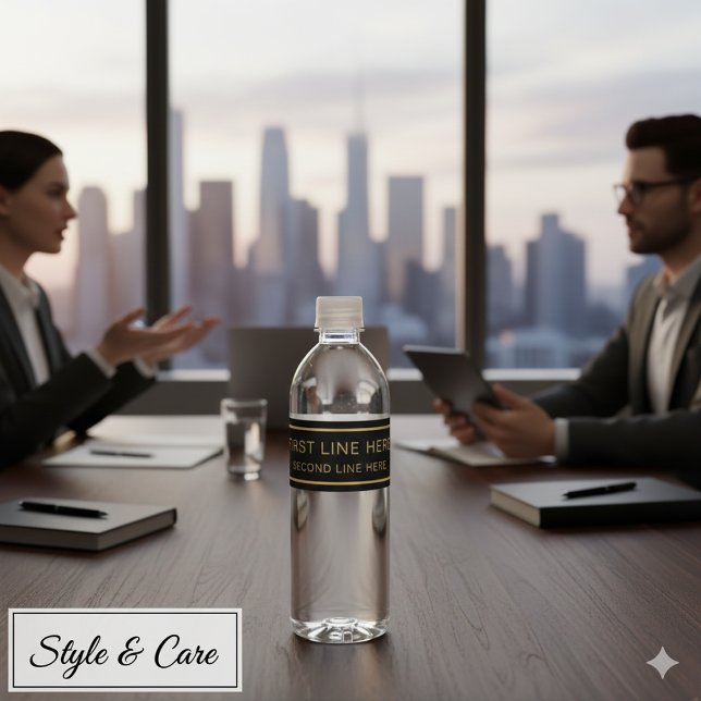 Étiquette personnalisée sur deux lignes 21,6 cm x  (Two Line Custom Text 8.25x1.75 Water Bottle Label)