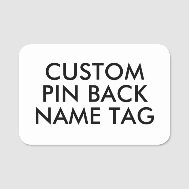 Étiquette personnalisée vierge à dos pin 3"x2" ave (Devant)