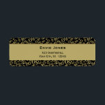 Étiquette Personnaliser : 80th Birthday Theme Return Adresse<br><div class="desc">Ces étiquettes noirs et or seront festifs sur vos invitations ou cartes de remerciements pour votre 80e anniversaire". Il y a des modèles texte pour vous de personnaliser facilement le nom et l'adresse. Ce design est un arrière - plan abstrait noir et or du nombre quatre-vingts (80) répété dans des...</div>