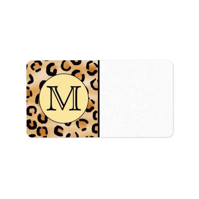 Étiquette Personnalized Monogram Leopard Print Pattern (Devant)