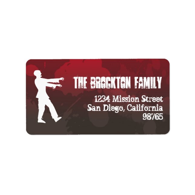 Étiquette Peste zombie invasion roux gore Halloween (Devant)