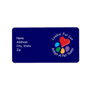 Étiquette Pet Adoption_Coeur_Paw_Lookin Luv fourrure