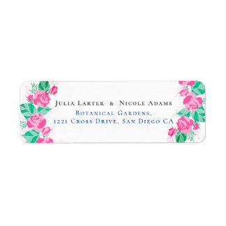 Étiquette Pétales de rose vert rose fleurs jardin mariage