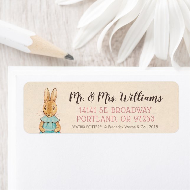 Étiquette Peter Rabbit | Baby shower fille (En situation)