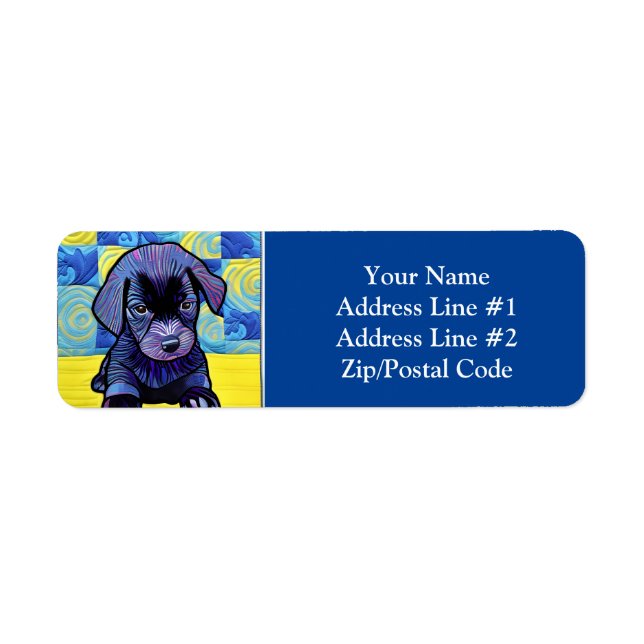 Étiquette Petit Black Lab Puppy Quilt Comme Design (Devant)