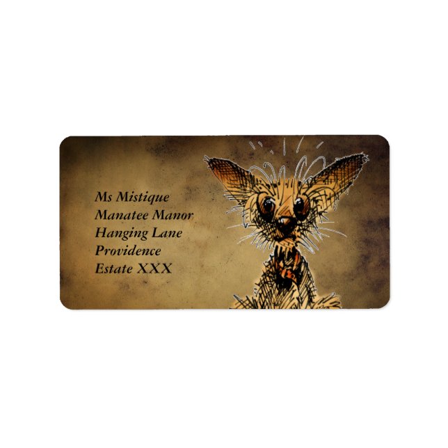 Étiquette Petit chien mignon (Devant)