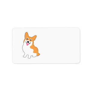 Étiquette Petit chiot de sourire mignon de corgi