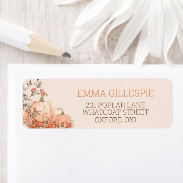 Étiquette Petit Citrouille Automne Baby shower d'automne Adr (En situation)