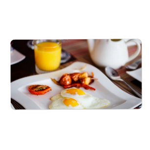 Étiquette Petit-déjeuner oeufs au plat
