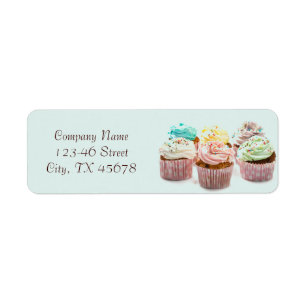 Étiquette petit gâteau coloré de boulangerie élégante
