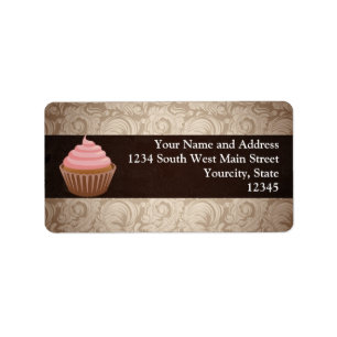 Étiquette Petit gâteau rose/Brown