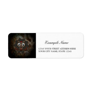 Étiquette Petit hibou mignon de steampunk