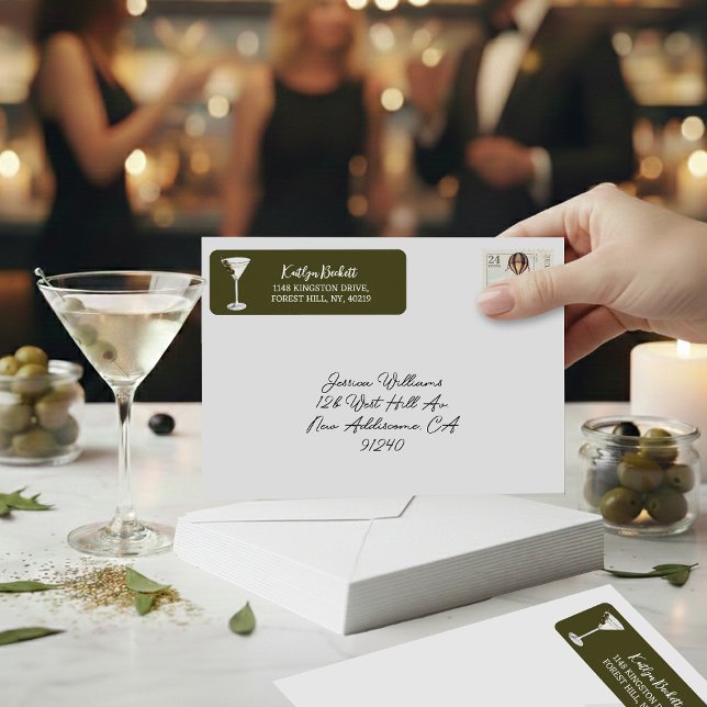 Étiquette Petit peu d'amusement Martini Soirée Adresse de re (Créateur téléchargé)