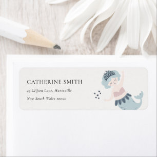 ÉTIQUETTE PETITE ADRESSE MERMAID ROSE BLEU TRÈS ÉLÉGANTE