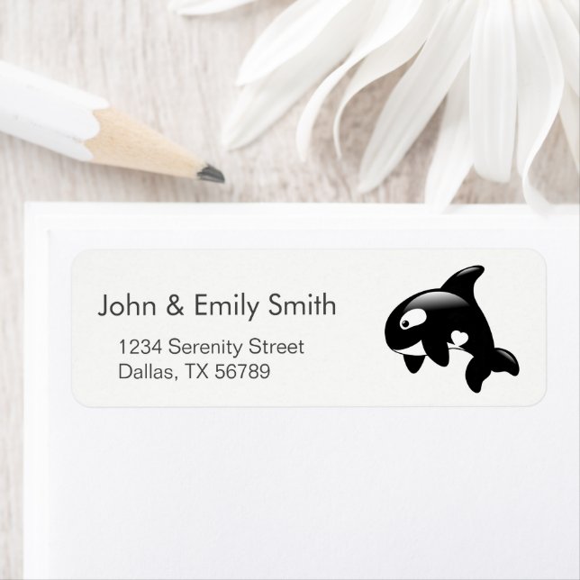 Étiquette Petite baleine d'Orca (En situation)