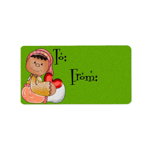 Étiquette Petite fille au coeur farci (Devant)