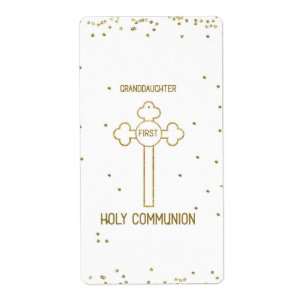 Étiquette Petite-fille Première Sainte Communion Croix de co