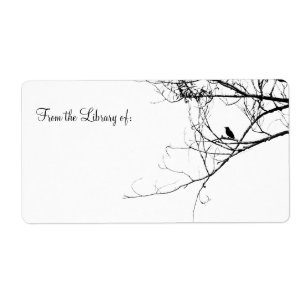 Étiquette Petite plaque d'enregistrement d'oiseaux noirs