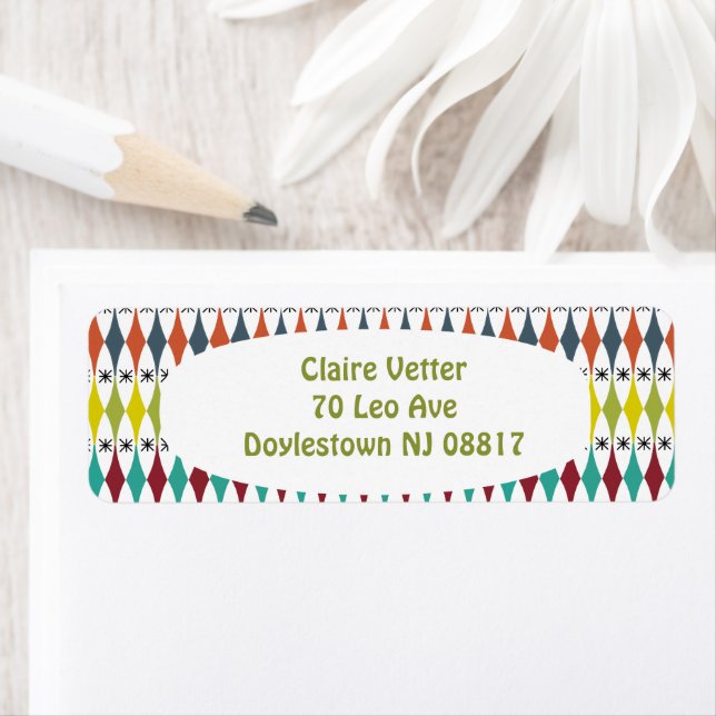 Étiquette Petits diamants et Starburts (En situation)