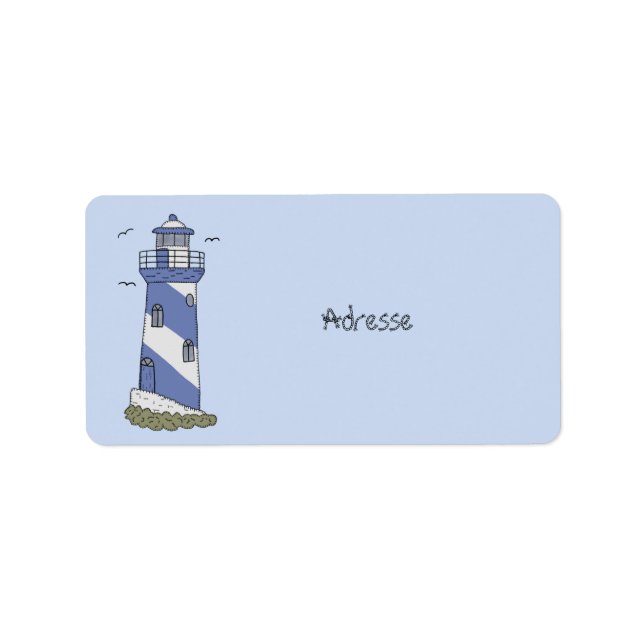 Étiquette Phare bleu (Devant)
