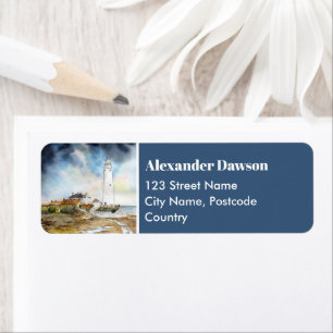 Étiquette Phare St Mary Whitley Bay Newcastle sur Tyne