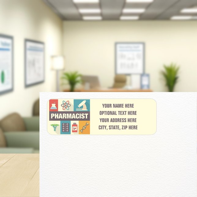 Étiquette Pharmacien Professionnel Iconique Conçu (Créateur téléchargé)