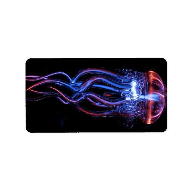 Étiquette Phénomène lumineux de méduse cool (Devant)