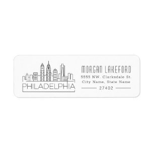 Étiquette Philadelphie a stylisé l'horizon  
