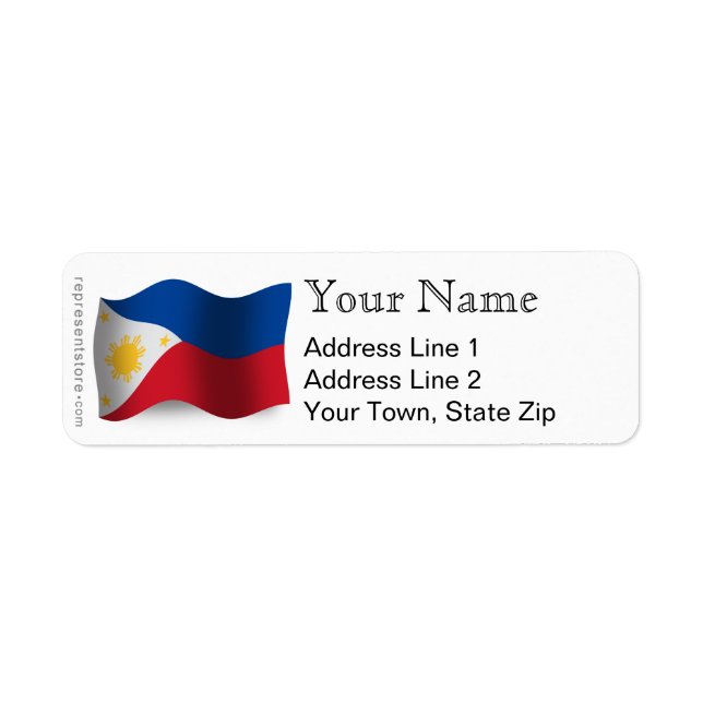 Étiquette Philippines - Drapeau (Devant)