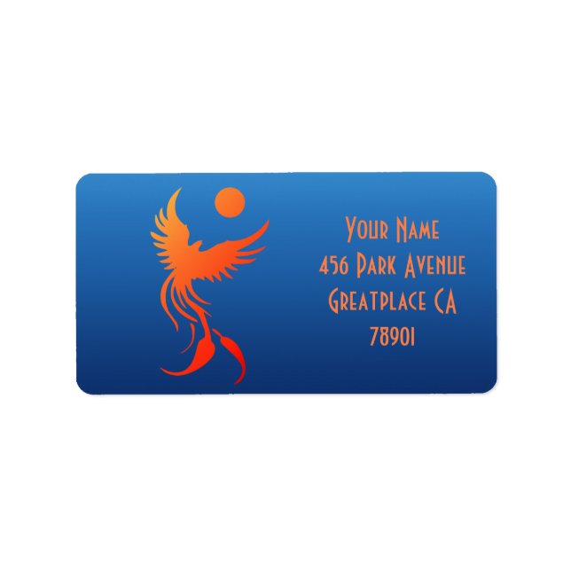 Étiquette Phoenix montante en flammes Adresse Lable (Devant)