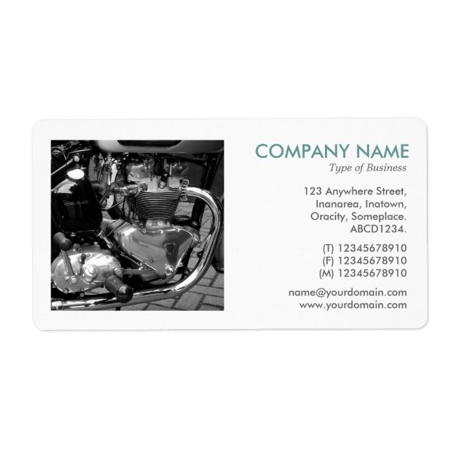 Étiquette Photo carré - Moteur Moto Classique (Devant)