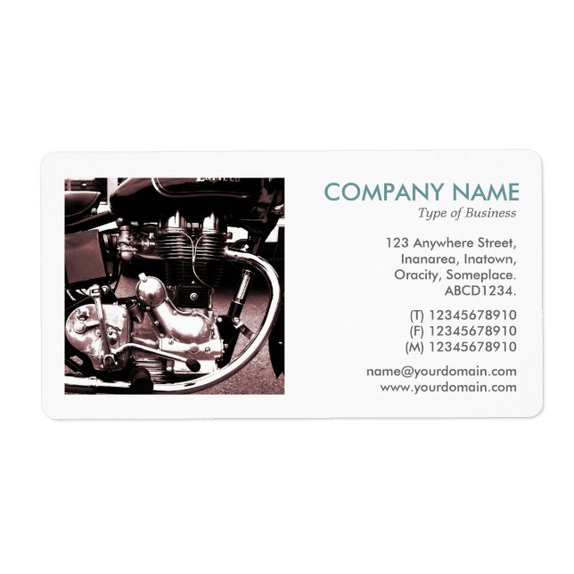 Étiquette Photo carré - Moteur Moto Classique II (Devant)