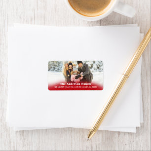 Étiquette Photo Carte de Noël Adresse de retour