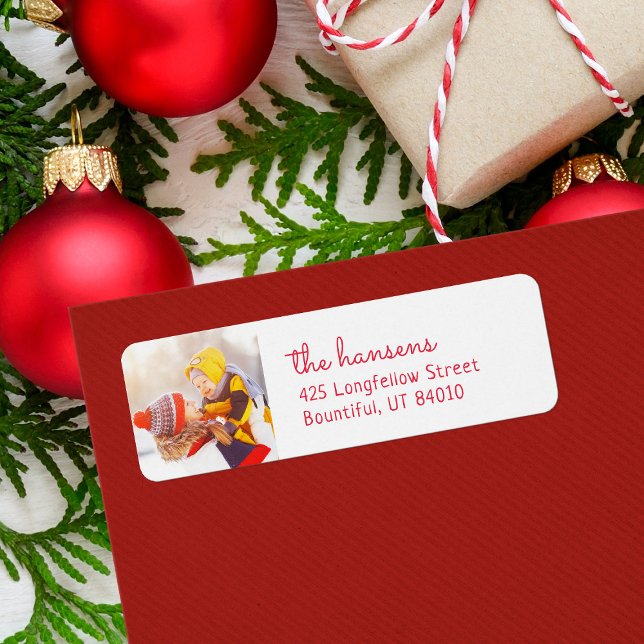 Étiquette Photo Custom Holiday Return Address Labels (Créateur téléchargé)