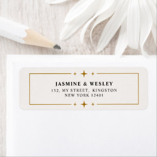 Étiquette Photo de mariage de Noël minimaliste en or