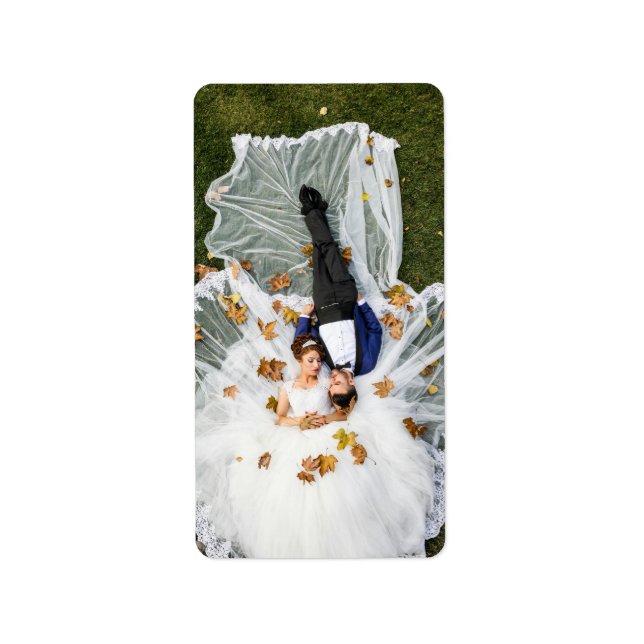 Étiquette Photo de mariage personnalisée (Devant)