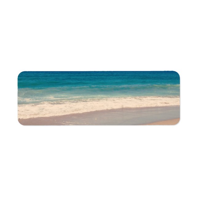 Étiquette Photo de scène de plage aqua (Devant)