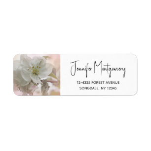 Étiquette Photo en fleurs de pomme blanche