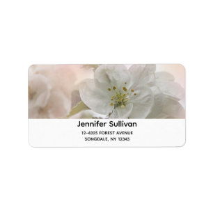 Étiquette Photo en fleurs de pomme blanche
