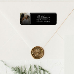 Étiquette Photo moderne avec l'adresse Mariage de recouvreme