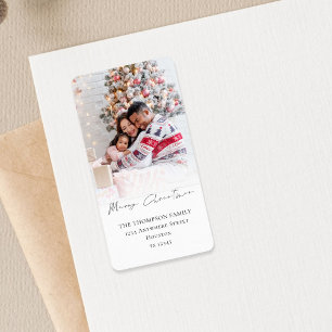 Étiquette Photo Overlay Joyeux Noël Adresse de retour