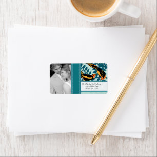 Étiquette Photo Vintage Art Déco Destination Motif d'oiseaux