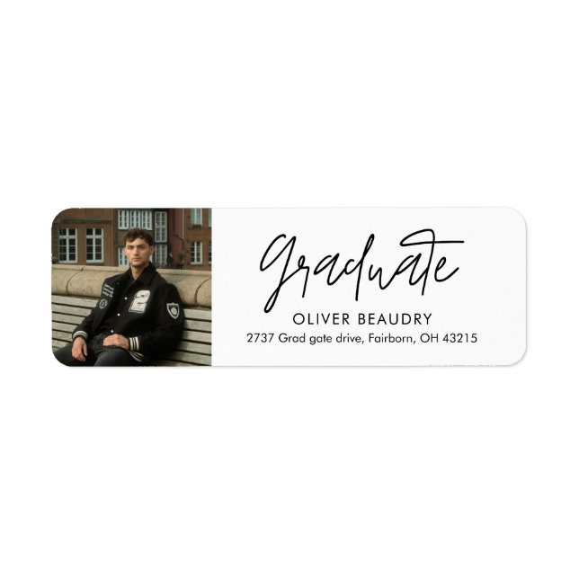 Étiquette Photographie de calligraphie moderne Adresse de re (Devant)