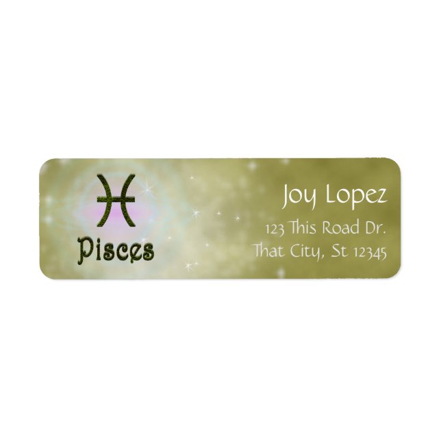 Étiquette Pick Color Pisces Zodiac astrologique (Devant)