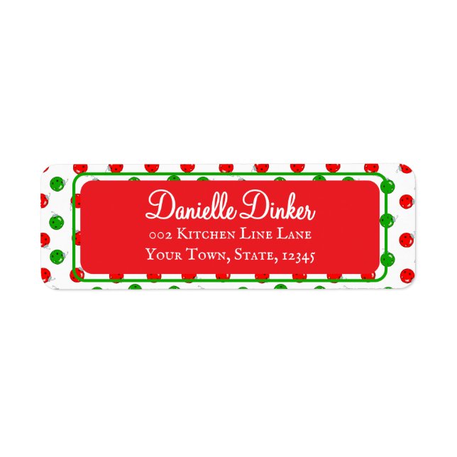 Étiquette Pickleball Christmas Ornaments Party Invites Card  (Devant)