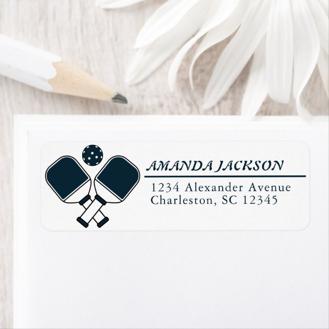 Étiquette Pickleball Enthousiaste Paddles Retourner Adresse  (En situation)