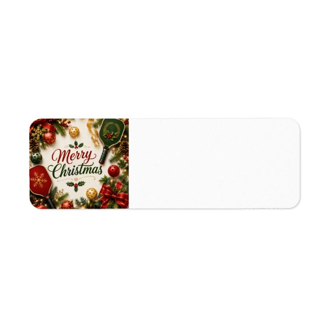 Étiquette Pickleball Joyeux Noël  (Devant)