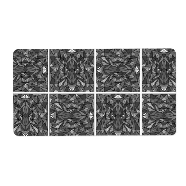 Étiquette PiecedLayered 2x2 BandW (Devant)